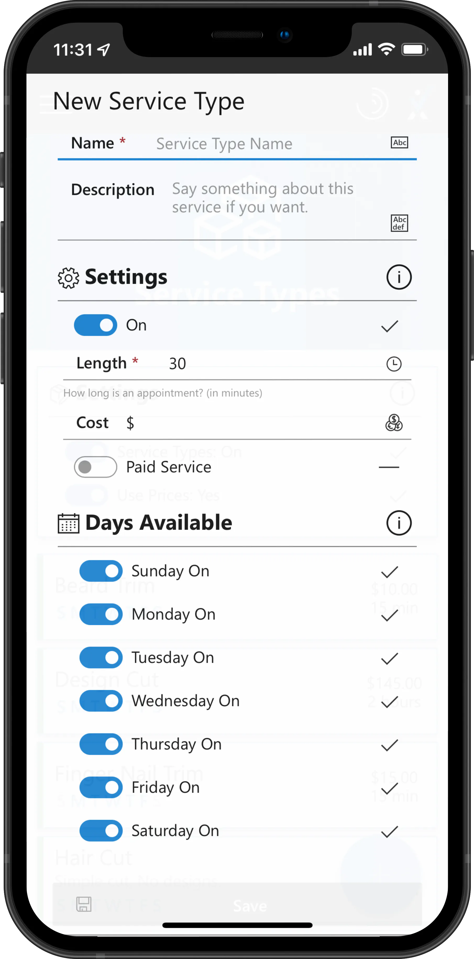 imNext scheduling app screenshot
