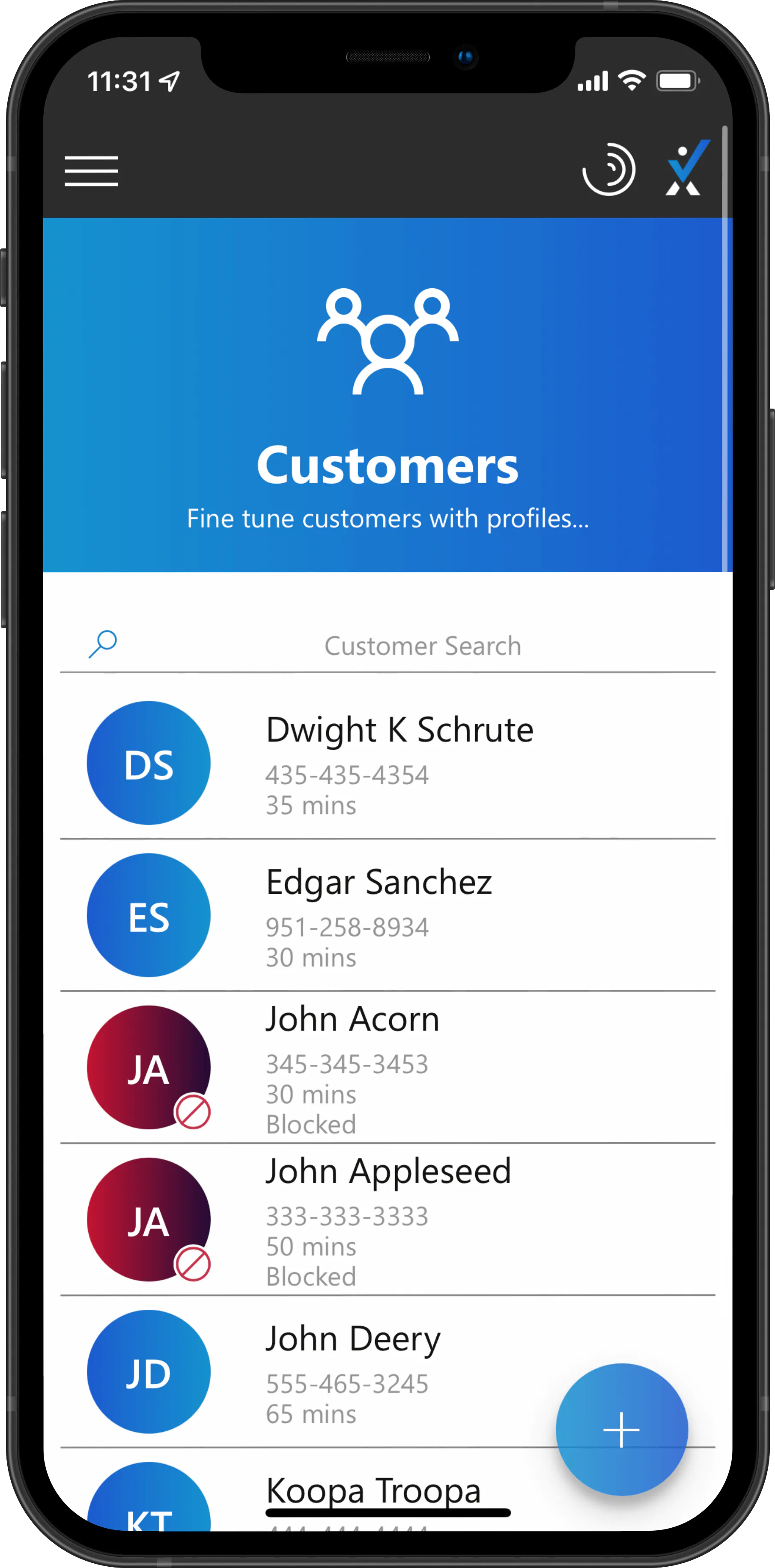 imNext scheduling app screenshot